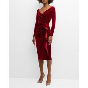 Chiara Boni La Petite Robe Silveria Velvet Bodycon Dress Size 12 Retail $750